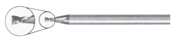 0.0156" Precision Micro Square-End End Mill – 1/8" Shank, 0.0310" Cut Depth, 1-1/2" Oal, 2-Flute, Uncoated Carbide 1