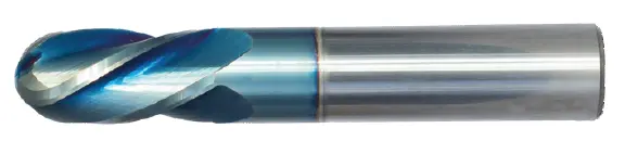 1-1/4" 4-Flute Sky-Coated Ball End Mill – 2" Flute Length, 4-1/2" Oal 1