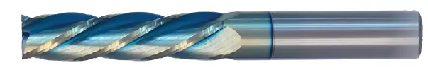 1-1/4" Solid Carbide Square End Mill – Single-End, Long Reach, 4-Flute, Sky-Coated, 1-1/4" Shank, 2-1/4" Flute, 5" Oal 1