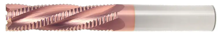 1-1/8" Ticn-Coated 5-Flute Hog Turbo Roughing End Mill – 1" Shank, 1-1/2" Flute Length, 4" Oal 1