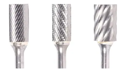 1/16" Sa Carbide Burr – Single-Cut Cylindrical Without End Cut, 1/4" Cutting Length, 3/32" Shank, 1-1/2" Overall Length, Uncoated 1