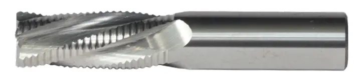 1/2" Uncoated 4-Flute 25° Helix Medium-Pitch Knuckle Rougher End Mill With .025" Chamfer – 5/8" Loc, 3" Oal 1