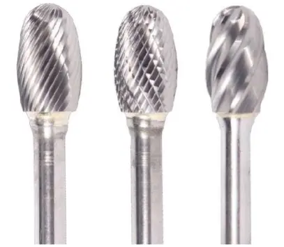 1/8" Double-Cut Se Carbide Burr – Oval Shape, 7/32" Loc, 3" Oal, Uncoated 1