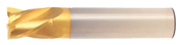 1-Inch Stub-Length Single-End Square End Mill – 1" Flute, 3" Oal, 3-Flute Tin Coated 1