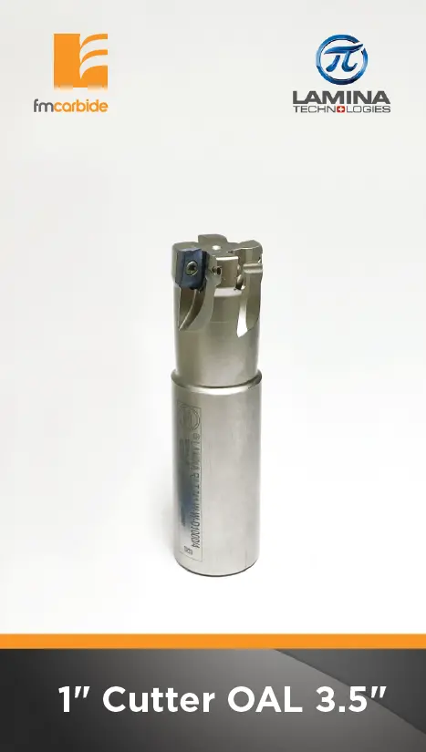 1" Indexable End Mill With 4 Pockets – Apkt 100308 Inserts, 1.25" Flute, 5" Oal 1