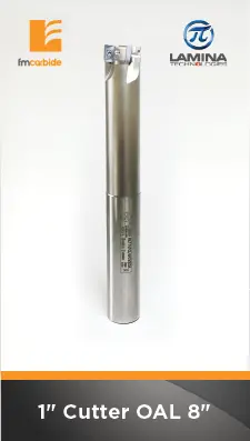 1" Indexable End Mill With 4 Pockets – Apkt 100308 Inserts, 1.25" Flute, 8" Oal 1
