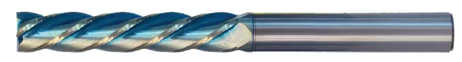 1" Solid Carbide Square End Mill – Single-End, Extra-Long, 4-Flute, Sky-Coated, 1" Shank, 4" Flute, 7" Oal 1