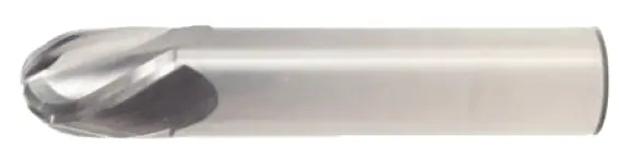 1" Stub-Length Single-End Ball End Mill – 1" Flute Length, 3" Overall Length, 4-Flute Uncoated 1