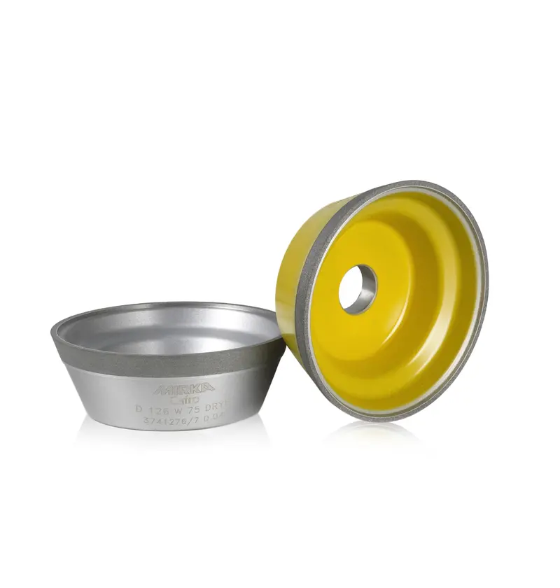11V9 Diamond Grinding Wheel: 100X10X2Mm, 35Mm Thickness, 31.75Mm Bore, D126 Grit, Wq100 Concentration, Dry5 Bond 1