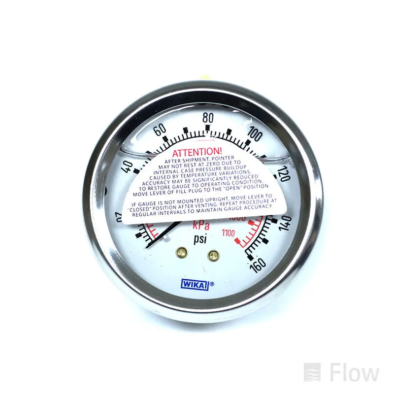 160 Psi Back-Mount Pressure Gauge – Stainless Case 1
