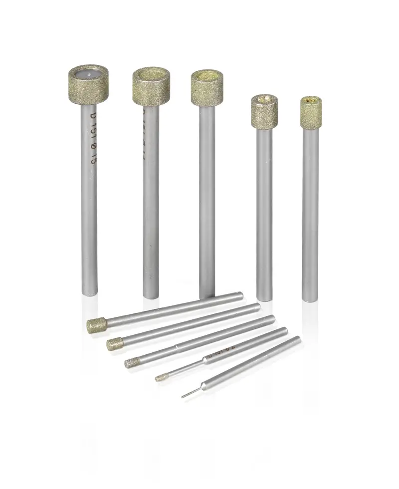 1U1W Electroplated Diamond Burr – 5×6×1.5 Mm, 66 Mm Shank, 3 Grit, D126, 100% Concentration, W100 Bond, Rfk Series 1