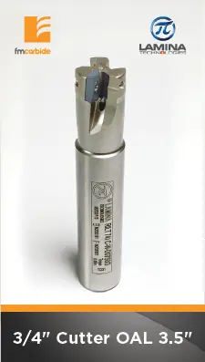 3/4" Indexable End Mill With 3 Pockets – Apkt 100304 Inserts, 1.25" Flute, 3.5" Oal 1