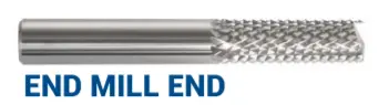 3/8" Uncoated End Mill Burr: 1" Flute Length, 3/8" Shank Od, 2-1/2" Overall Length 1
