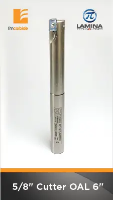 5/8" Indexable End Mill With 2 Pockets – Apkt 100308 Inserts, 1" Flute, 6" Oal 1
