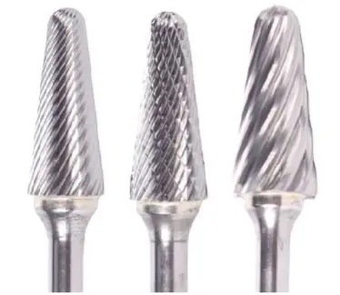 5/8" Uncoated Double-Cut Ball-Nosed Tapered Burr (Sl Shape) – 1-3/16" Loc, 1/4" Shank, 2-3/8" Oal 1
