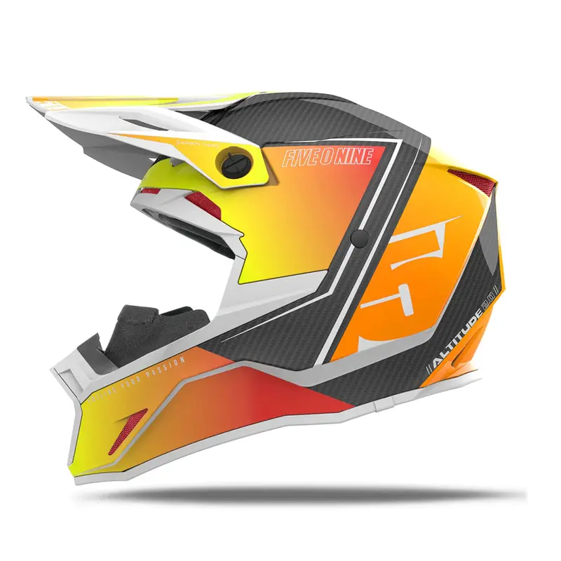 509 Altitude 2.0 Carbon Fiber Helmet – Orange Pop High-Visibility Snowmobile Helmet 2