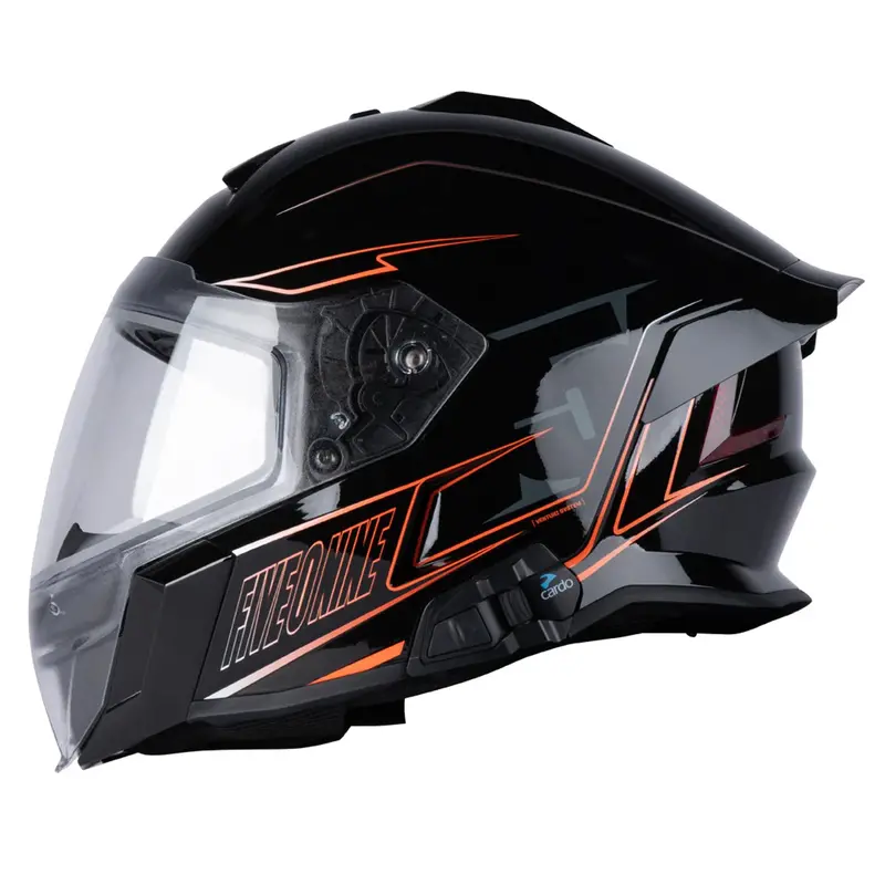 509 Mach V Commander Helmet With Cardo Integration, Fidlock Clasp, And Venturi Vents – Circuit Orange 1