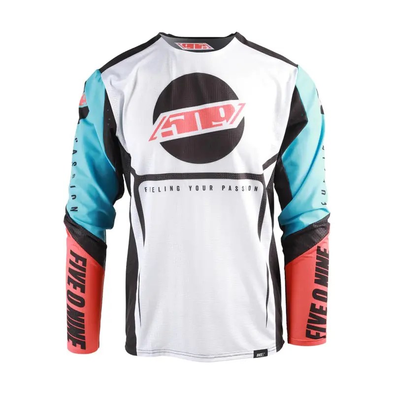509 Race 5 Off-Road Jersey – Coral & White Sci-Fi 1