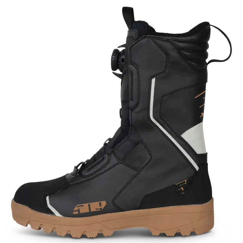 509 Saber Single-Boa Snowmobile Boots In Black With Gum Sole 1
