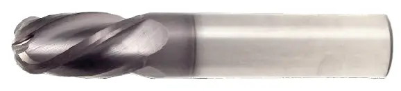 9/64" Ball Nose End Mill – Single-End, 9/16" Flute Length, 2" Overall Length, 2-Flute Altin Coated 1