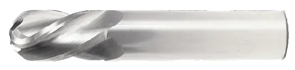 9/64" Ball Nose End Mill – Single-End, 9/16" Flute Length, 2" Overall Length, 4-Flute Uncoated 1