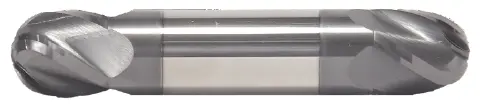 Altin-Coated Double-End Ball Nose End Mill – 1/4" Diameter, Stub Length, 2 Flutes, 1/2" Flute Length, 2-1/2" Overall Length 1