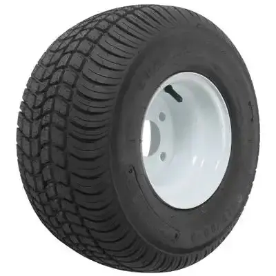 Americana 3H370 Bias-Ply Trailer Tire – 205/65-10, Load Range C, 4-Ply, White Sidewall 1