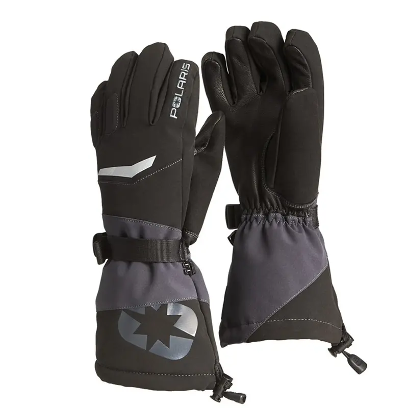 Black Northstar Snowmobile Gauntlet Gloves By Polaris
