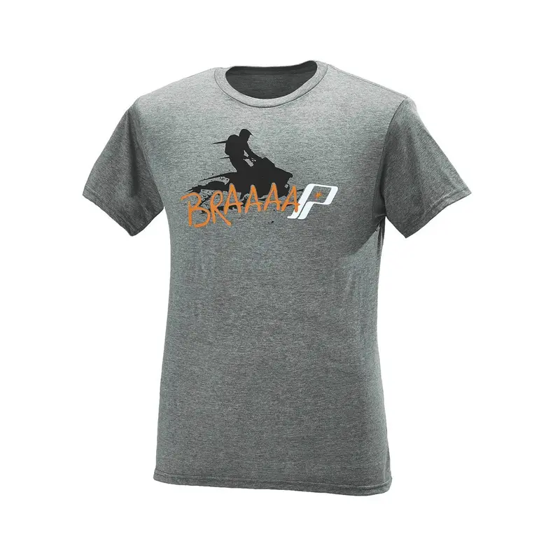 Braaap Short Sleeve T-Shirt – Heather Ash Gray Casual Graphic Tee 1