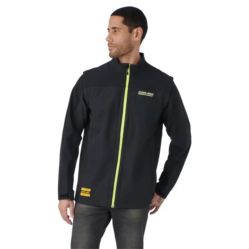 Can-Am Performance Softshell Jacket – Lightweight, Warm, Mesh-Ventilated (Black) 1