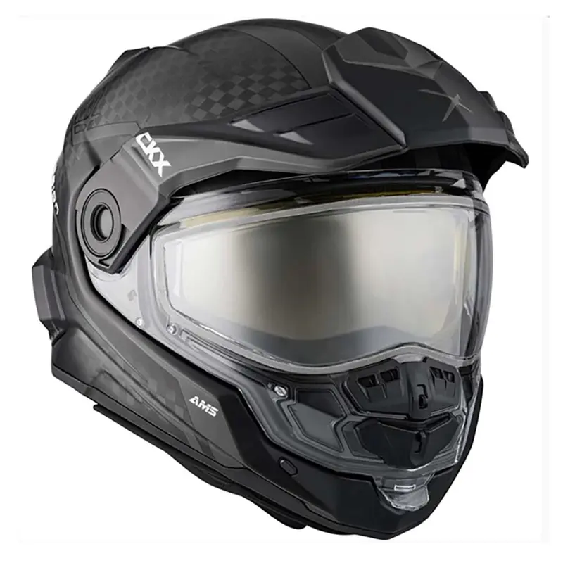 Ckx Mission Carbon Fury Full-Face Snowmobile Helmet – Matte Grey/Black 1