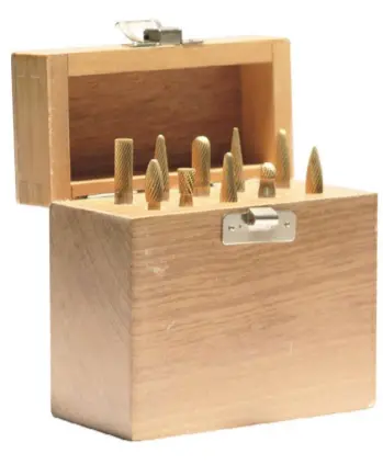Coated 1/4" Shank Carbide Burr Kit — Includes Sa-1, Sc-1, Sd-1, Se-1, Sf-1, Sg-1, Sh-1, Sl-1, Sm-2, Sn-1 1