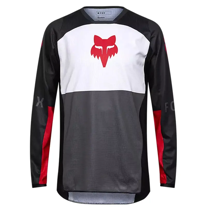 Fox Racing 180 Flow Jersey – Moisture-Wicking, Breathable Mesh Design, White/Red 3
