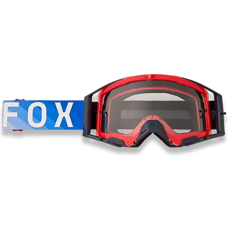 Fox Racing Airspace Fade Goggles – Tear-Off Ready, Vls Lens, Silicone Strap, White/Blue 1