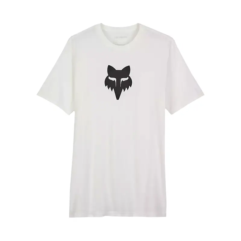 Fox Racing Fox Head Stainless Steel Premium T-Shirt – Optic White Crew-Neck Casual Tee 2