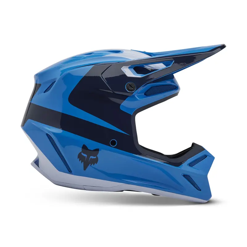 Fox Racing V3 Divider Open-Face Off-Road Helmet In True Blue 3