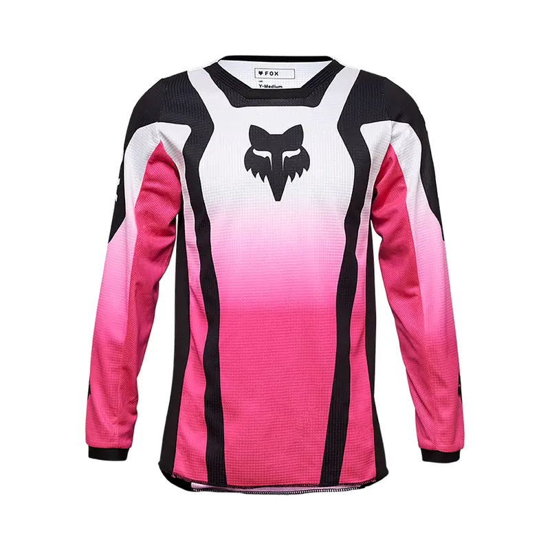 Fox Racing Youth Off-Road Jersey – Long-Sleeve, Black/Pink, 180 Lean Fit For Girls 1