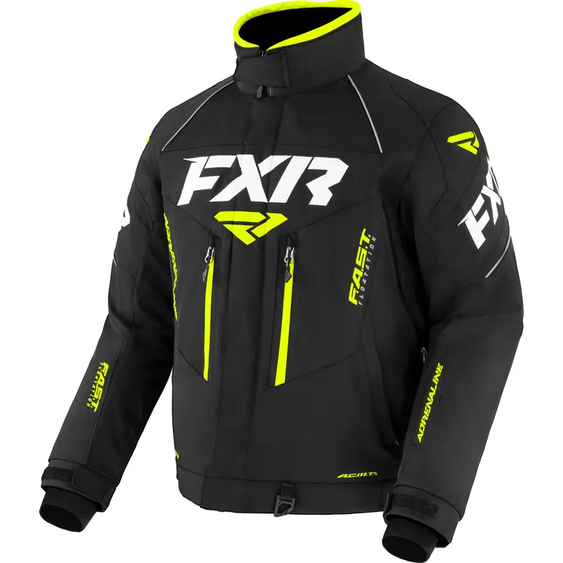Fxr Adrenaline Snowmobile Jacket – Black/Charcoal/Hi-Vis Thermal Layered Design 1