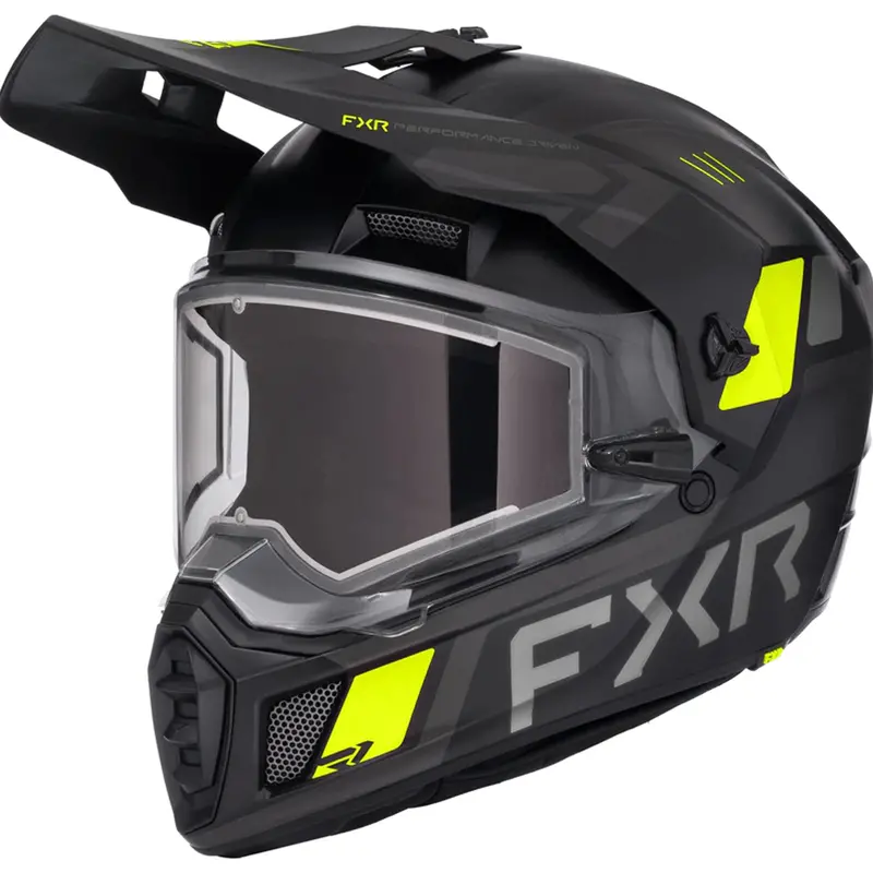 Fxr Clutch X Helmet – Electric Shield, Heated Visor, Quick-Release, Black Hi-Visibility Design (Fmvss 218) 1