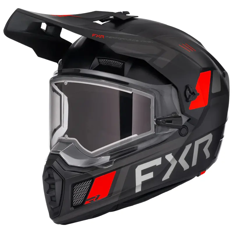 Fxr Clutch X Helmet – Electric Shield, Heated Visor, Quick-Release, Black/Red Styling (Fmvss 218) 1