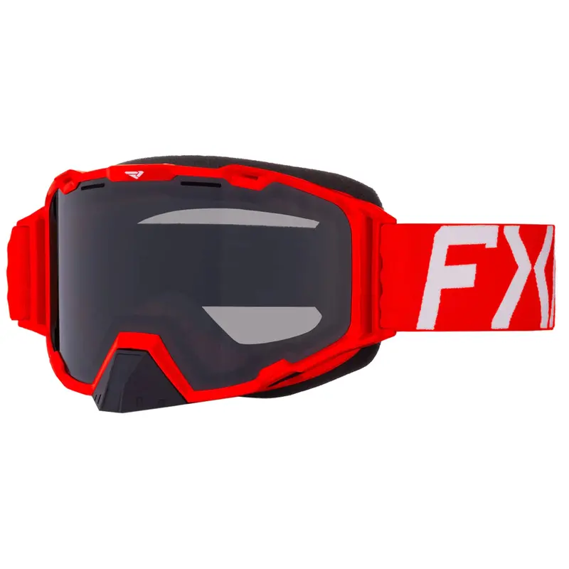 Fxr Maverick Prime Goggles – Red Frame, Anti-Scratch Dual-Pane Lens, Fog-Resistant & Moisture-Wicking 1
