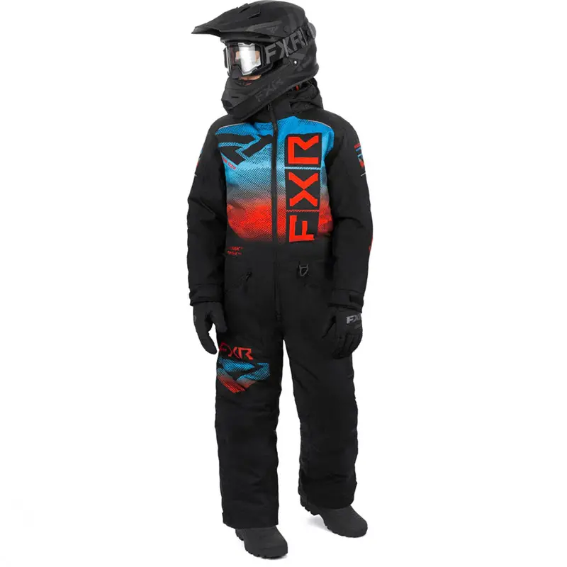 Fxr Youth Helium Monosuit – Snowmobile Suit In Black/Blue-Red Haze 1