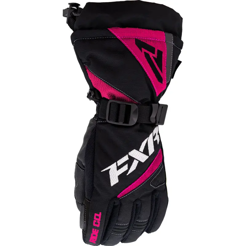 Fxr Youth Helix Race Snowmobile Gloves – Black And Fuchsia