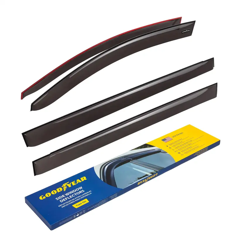 Goodyear Side Window Deflectors – Tape-On Rain & Wind Guards (4-Piece Set) 1