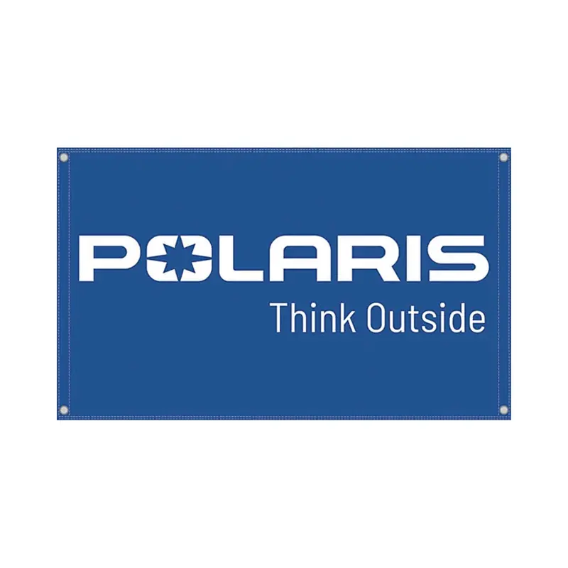 Polaris Branded Enthusiast Flag – 3' X 5' Outdoor/Indoor Display – Blue Logo Design 1
