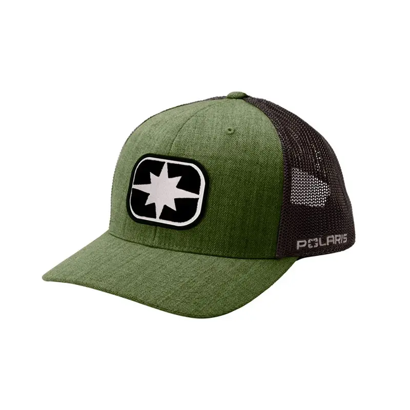 Polaris Ellipse Patch Trucker Hat – Cypress-Colored Adjustable Breathable Cap 1