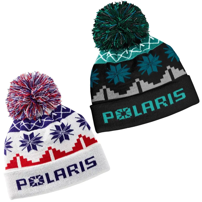 Polaris Fair Isle Pom-Pom Beanie – Festive Patterned Knit Winter Hat 1