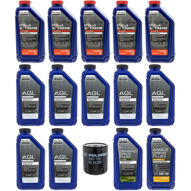 Polaris Fkfsk20133 Ps-4 Extreme Synthetic Full-Service Oil Change Kit For Ranger Crew Xd 1500 1
