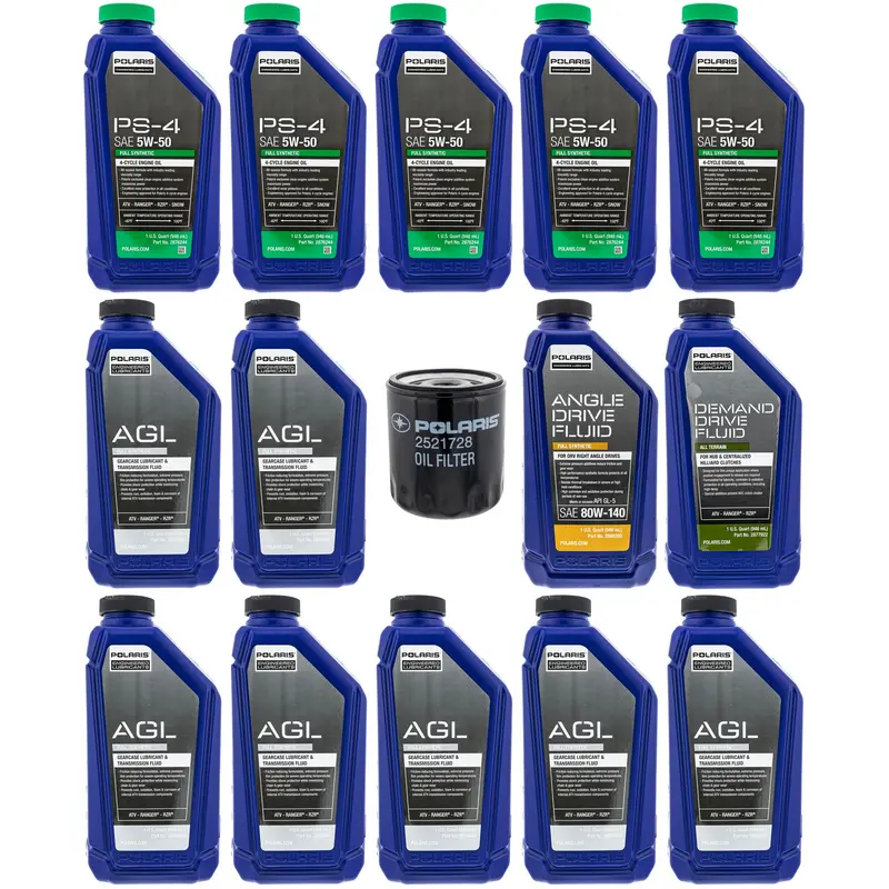 Polaris Fkfsk20137 Ps-4 Full-Synthetic 5W-50 Full-Service Oil Change Kit For Ranger Xd 1500 1