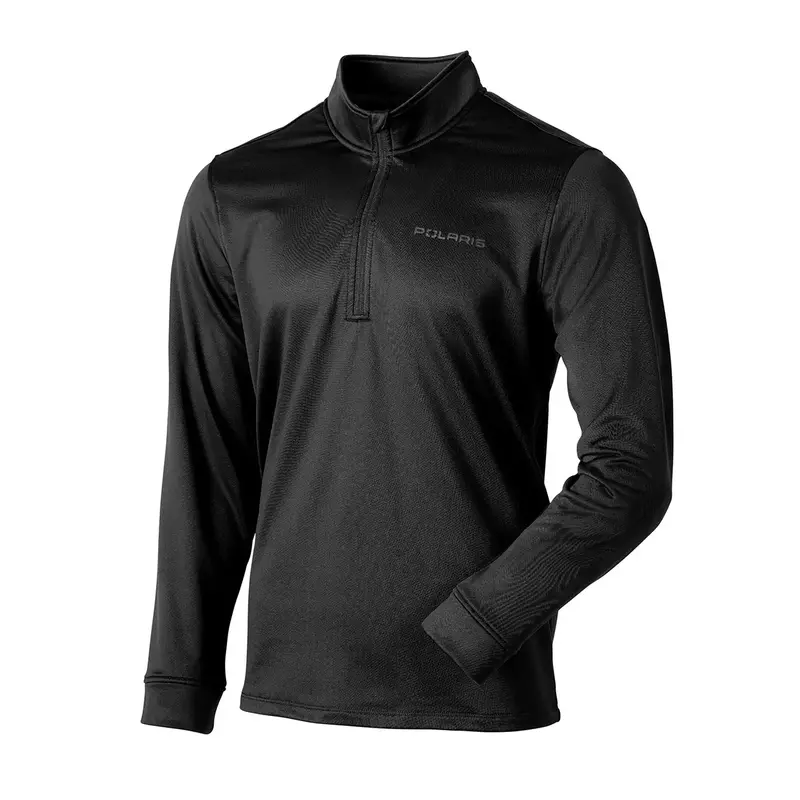 Polaris Men’S Tech Quarter-Zip Fleece – Warm, Stretchy, Black With Fleece-Lined Interior 1